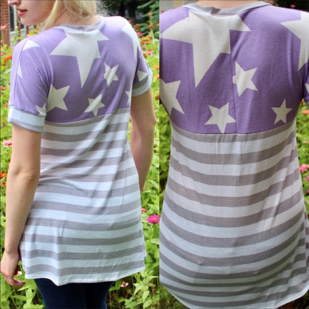NWT Boutique Haptics Purple Stars Stripes - Picture 2 of 7